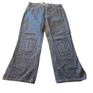 GAP side-slit capri  blue Mid-rise wide leg denim capri pants